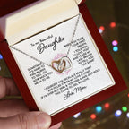 To My Beautiful Daughter - Your First Breath, I Told You "I Love You" Interlocking Hearts Necklace