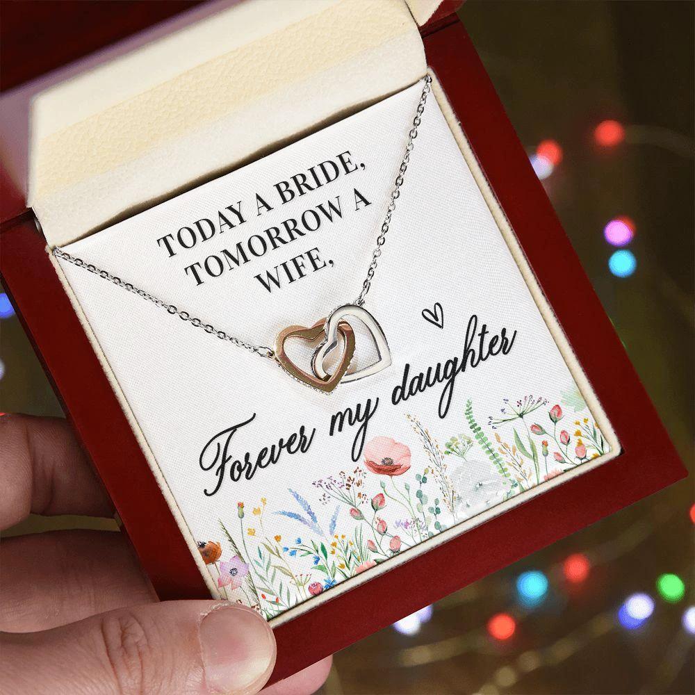 Gift For Daughter - Today a Bride - Interlocking Hearts Necklace