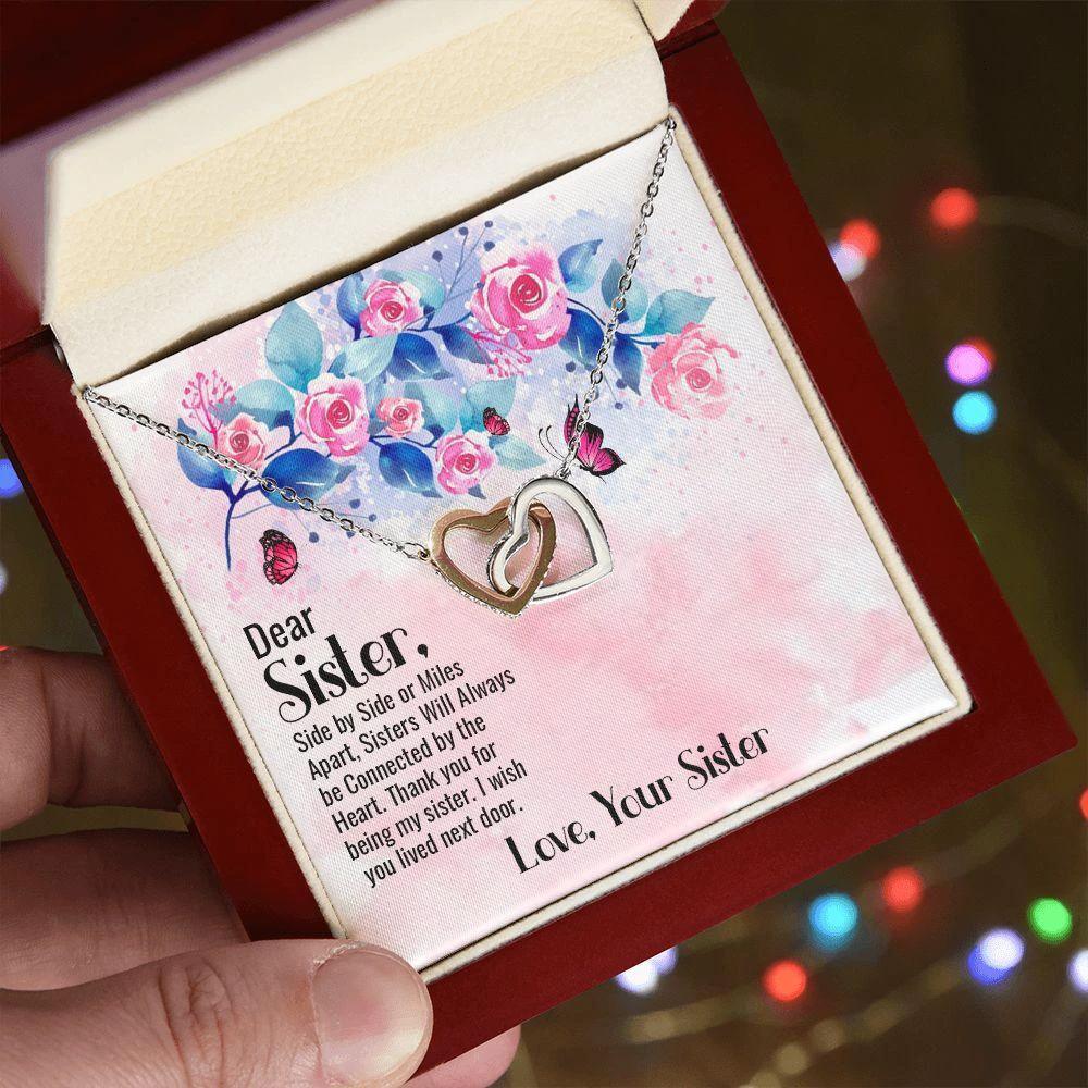 Dear Sister Interlocking Hearts Necklace