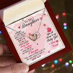 To my Daughter Always be My Baby Girl - Interlocking Hearts Necklace
