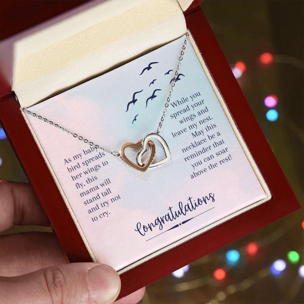 Graduation Gift - Soar Above the Rest Interlocking Hearts Necklace