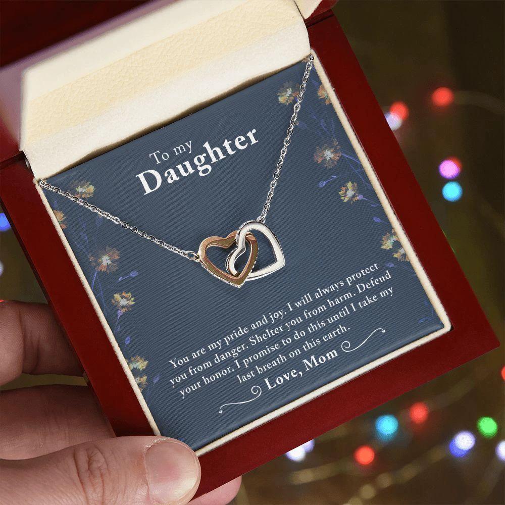 To My Daughter -You Are My Pride And Joy - Interlocking Hearts Necklace