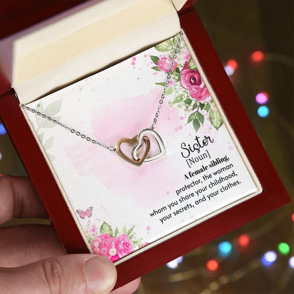 Gift for Sister Interlocking Hearts Necklace