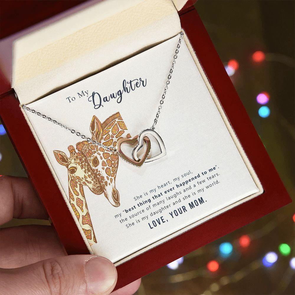 To My Daughter Heart and Soul Interlocking Hearts Necklace