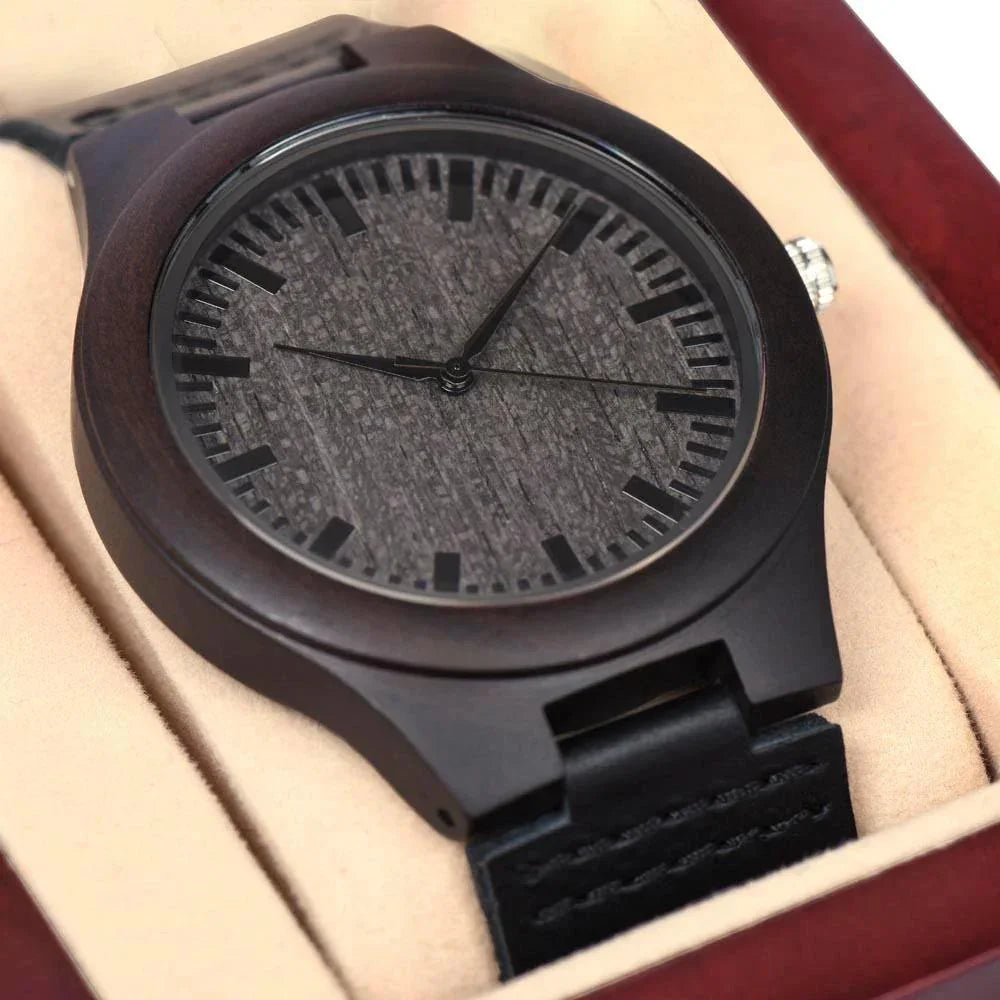 Dad Birthday Gift Wooden Watch - Loved You My Whole Life Message Card Gift Box