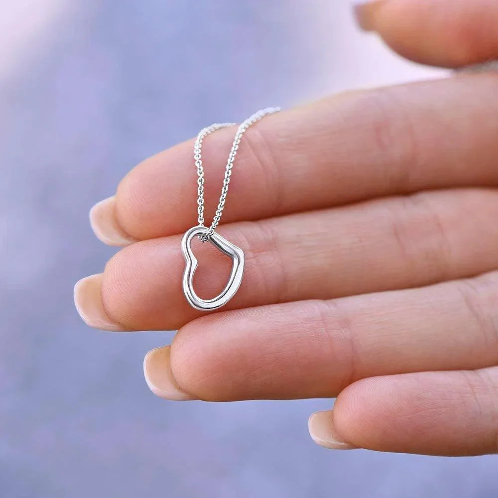 Granddaughter Heart Pendant Necklace Love Grandma with Playful Kitten Message Card