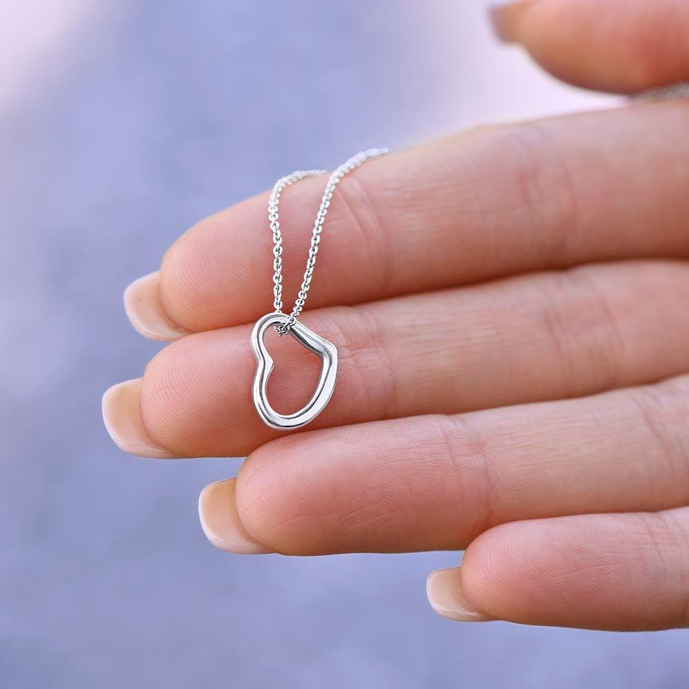 Granddaughter Heart Pendant Necklace Love Grandma with Playful Kitten Message Card - Mallard Moon Gift Shop