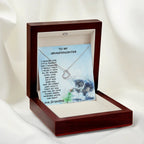 Granddaughter Heart Pendant Necklace Love Grandma with Playful Kitten Message Card