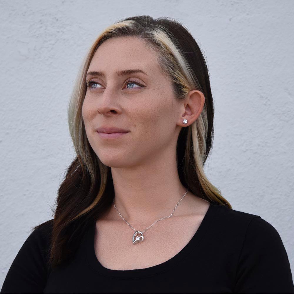 To My Girlfriend - I Love You Every Minute of My Life Forever Love Heart Pendant Necklace and Earring Set - Mallard Moon Gift Shop