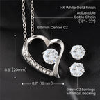 To My Girlfriend - I Love You Every Minute of My Life Forever Love Heart Pendant Necklace and Earring Set