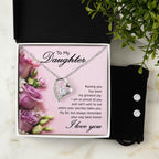 To My Daughter- Raising You My Greatest Joy Forever Love Heart Pendant Necklace and Earring Set