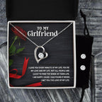 To My Girlfriend - I Love You Every Minute of My Life Forever Love Heart Pendant Necklace and Earring Set