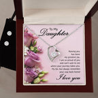 To My Daughter- Raising You My Greatest Joy Forever Love Heart Pendant Necklace and Earring Set