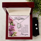 To My Daughter- Raising You My Greatest Joy Forever Love Heart Pendant Necklace and Earring Set