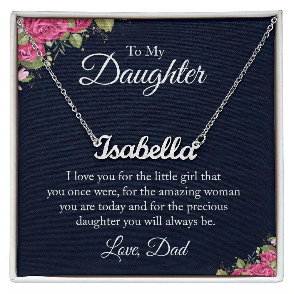 Gift for Daughter From Dad Personalized Name Necklace