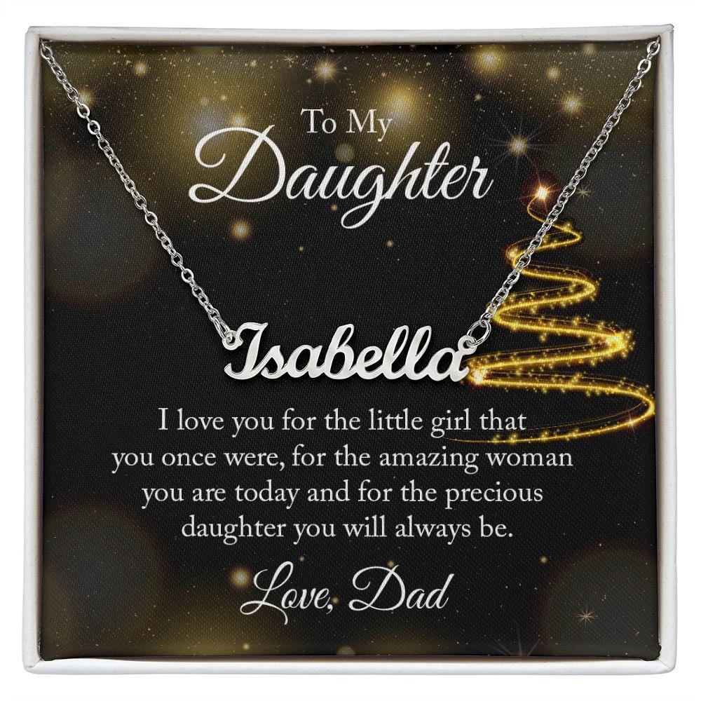 Gift for Daughter Love Dad Personalized Name Necklace