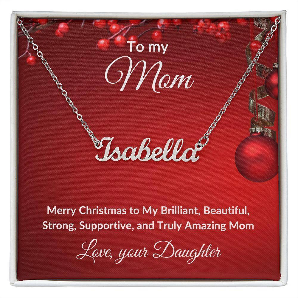 Mother Christmas Gift from Daughter Script Name Necklace