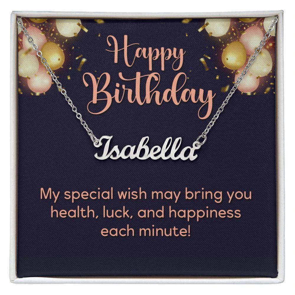 Happy Birthday Personalized Name Necklace