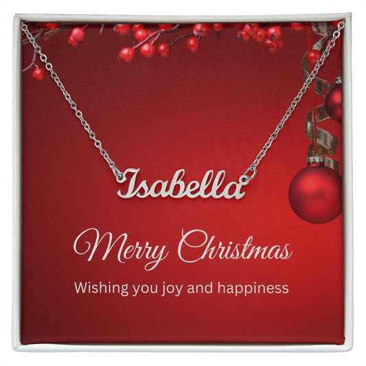 Personalized Name Necklace Christmas Message Card - Mallard Moon Gift Shop
