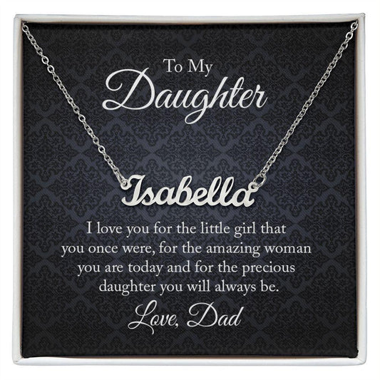 To My Daughter Personalized Name Necklace - Mallard Moon Gift Shop