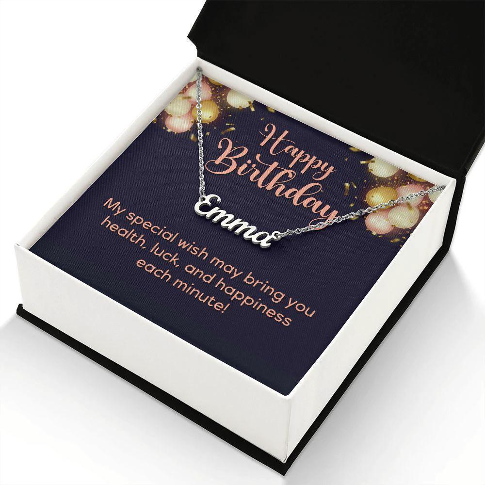 Happy Birthday Personalized Name Necklace