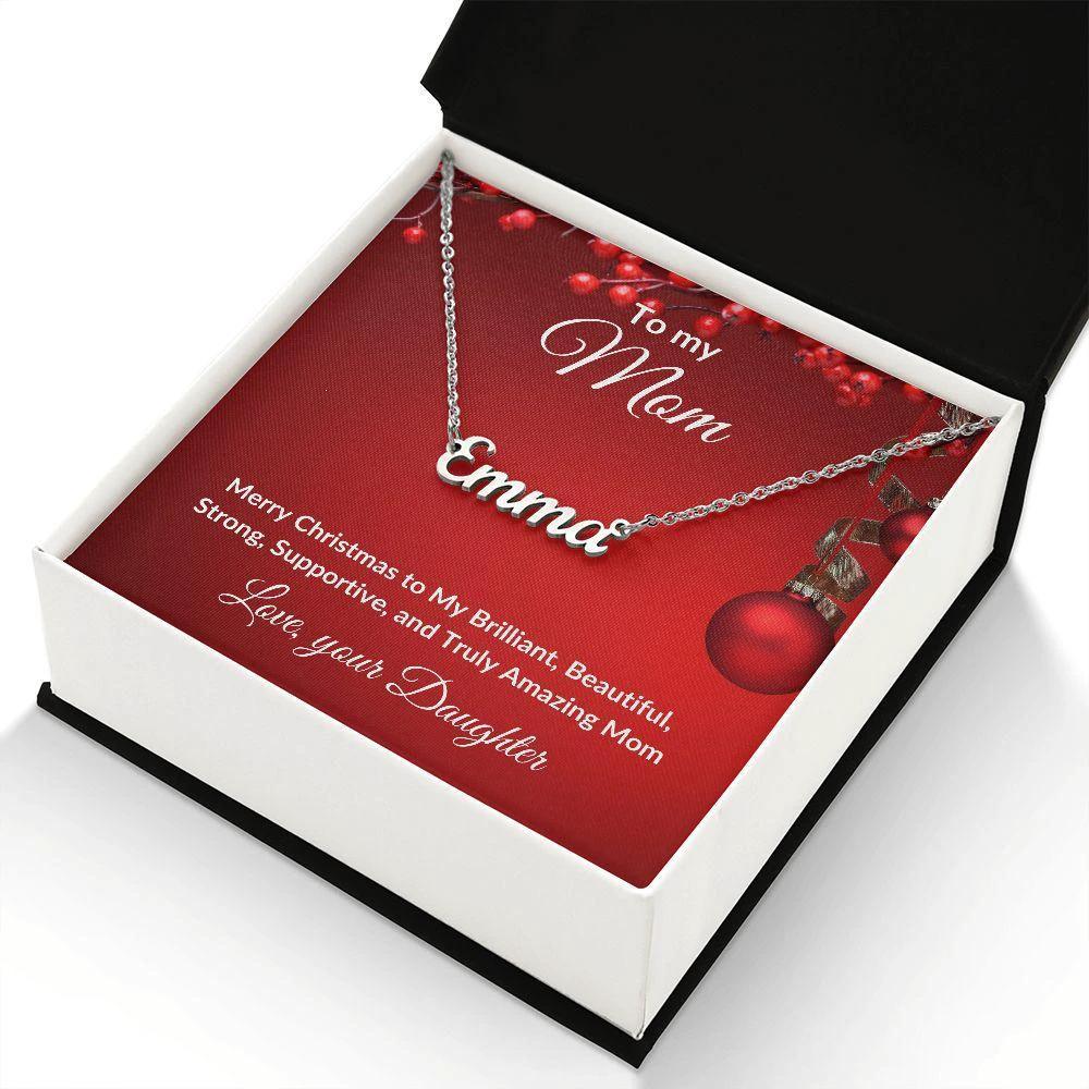 Mother Christmas Gift from Daughter Script Name Necklace