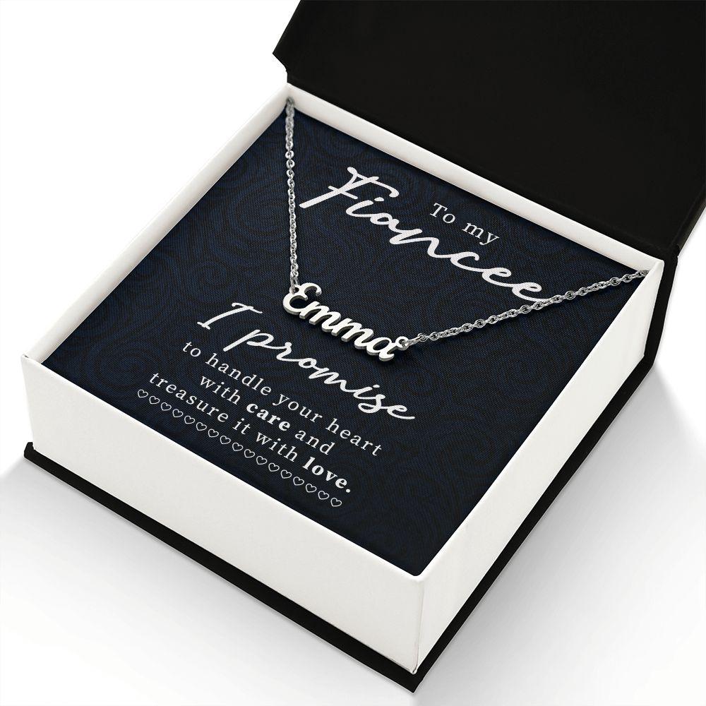To My Fiancée Personalized Name Necklace - Mallard Moon Gift Shop