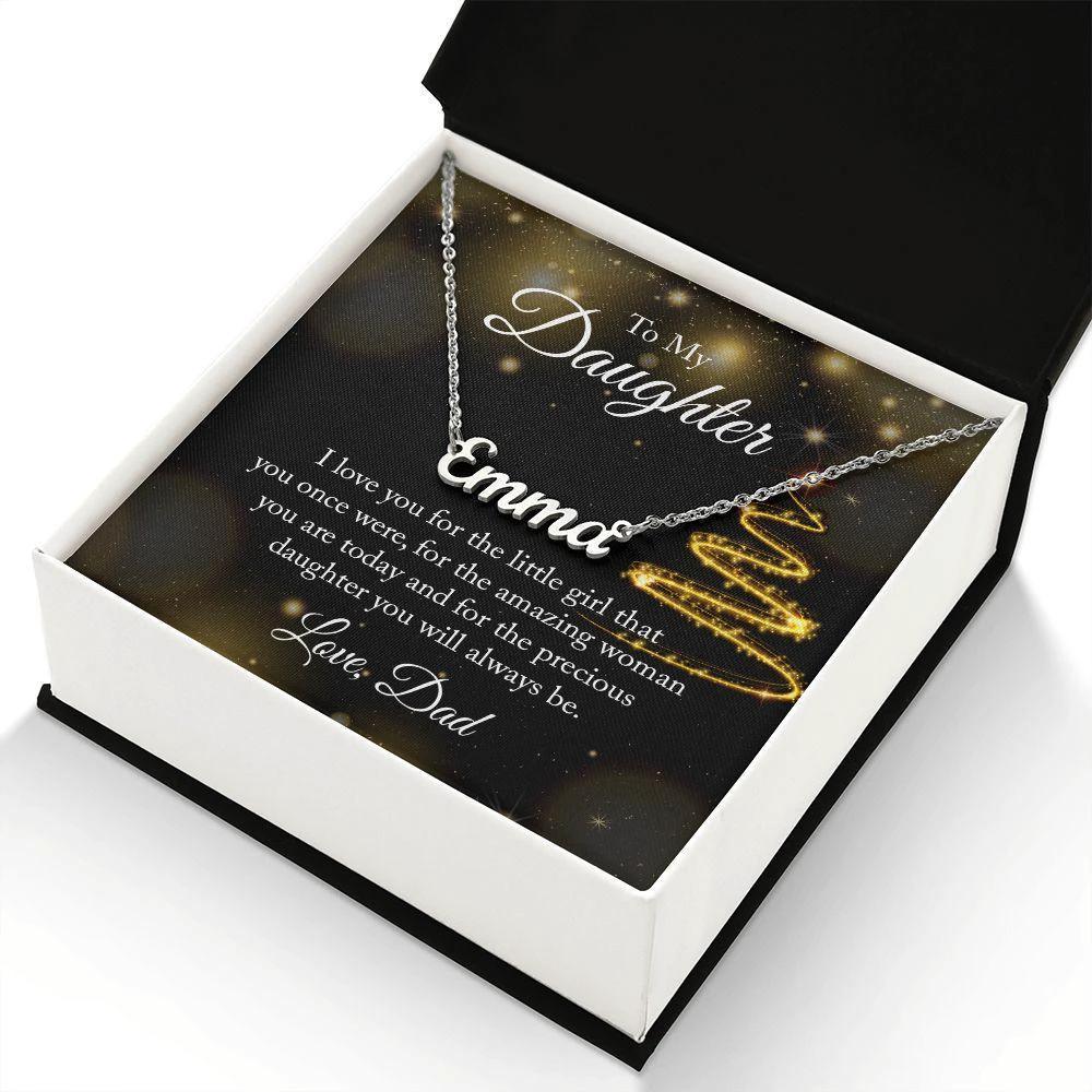 Gift for Daughter Love Dad Personalized Name Necklace