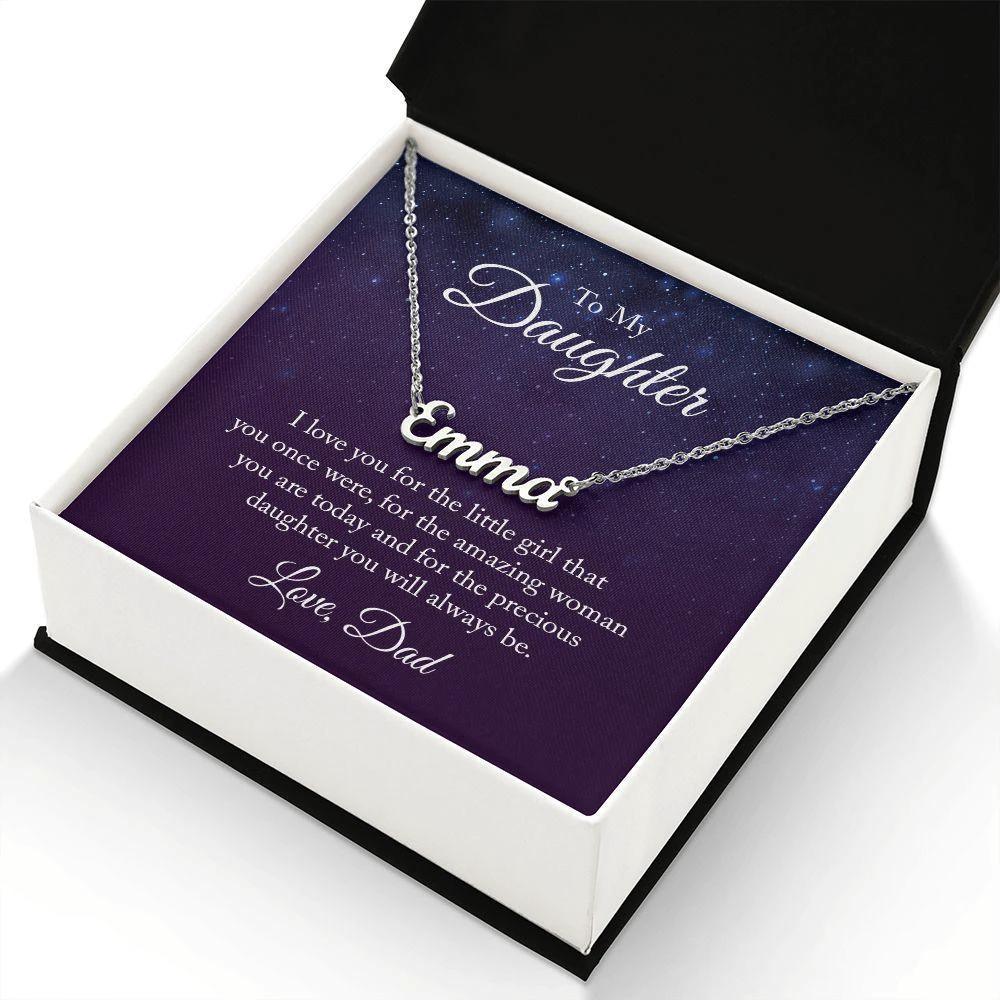 To My Daughter Love Dad Personalized Name Necklace