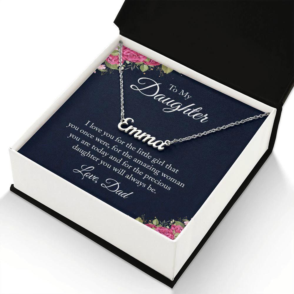 Gift for Daughter From Dad Personalized Name Necklace