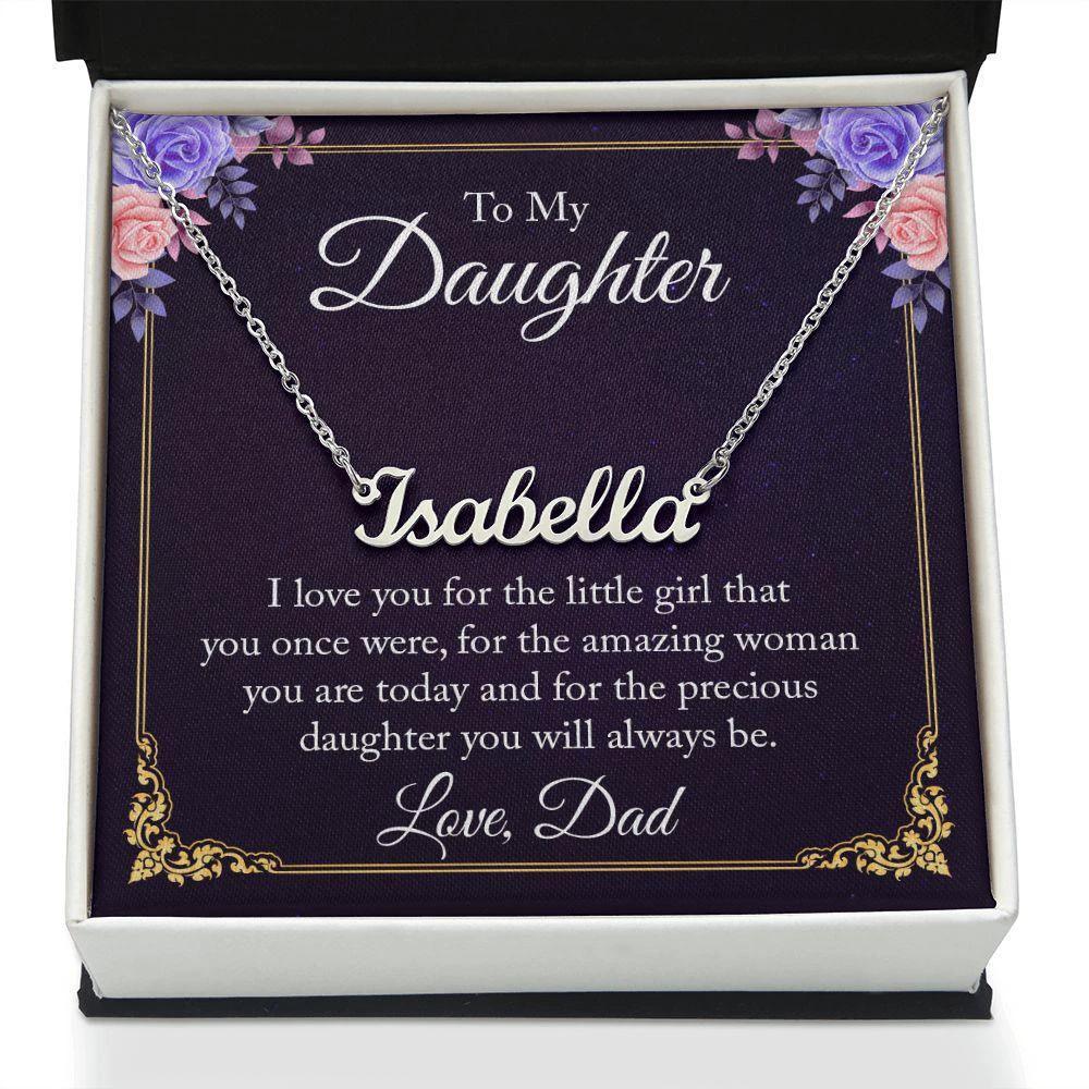 To My Daughter - I Love You, Dad - Personalized Name Necklace