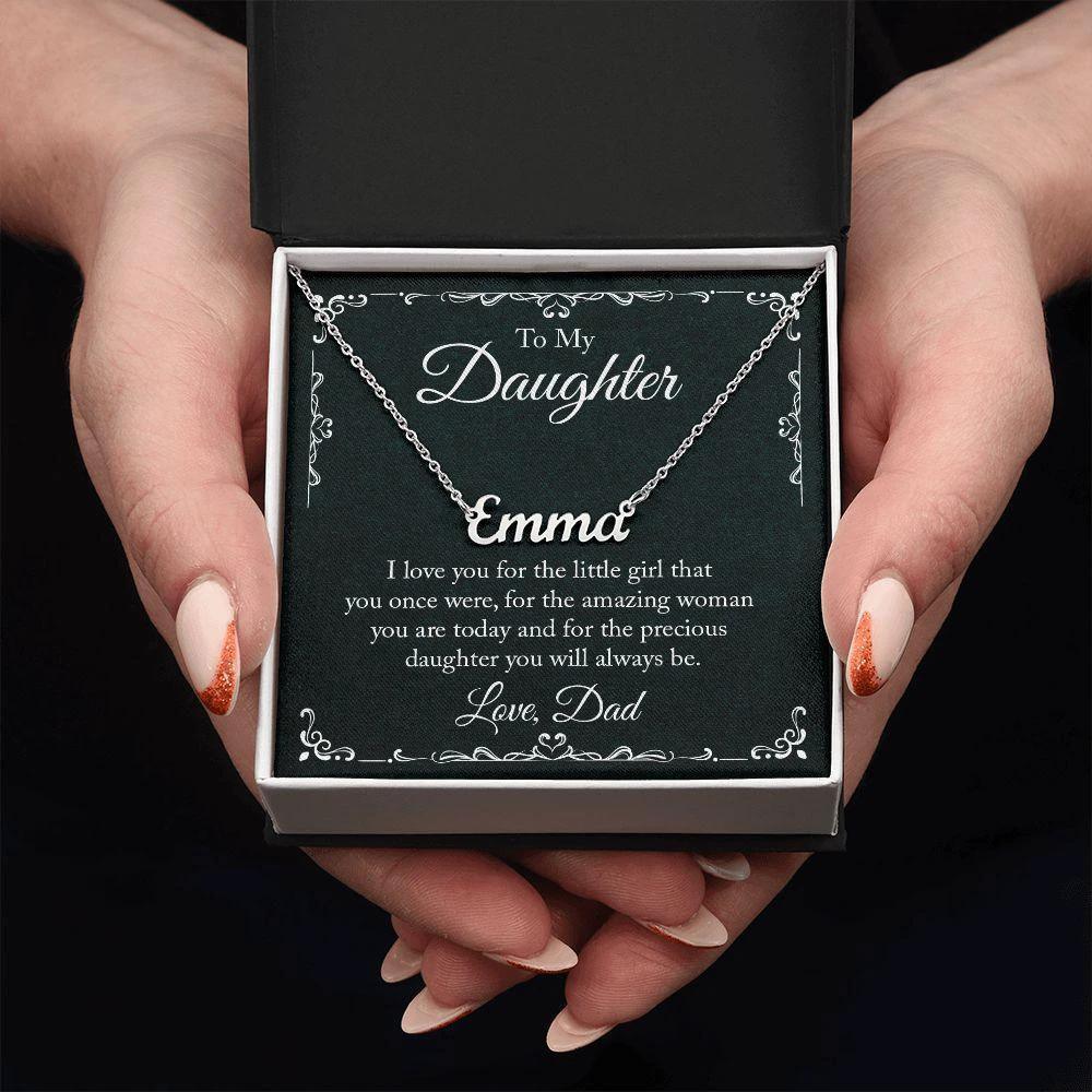 Gift for Daughter from Dad Personalized Name Necklace