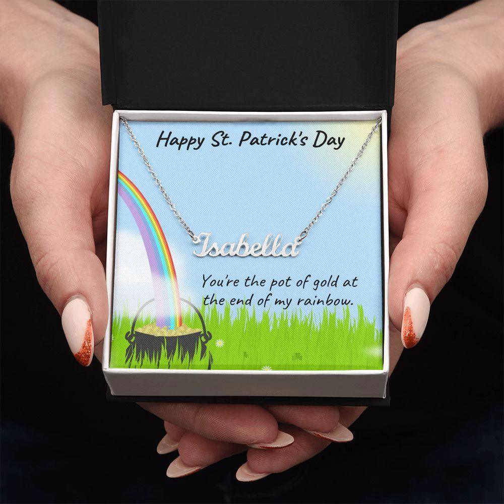 Gift for St. Patrick's Day Personalized Name Necklace