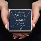 To My Beautiful Wife - My Heart is Wherever You Are Personalized Name Necklace