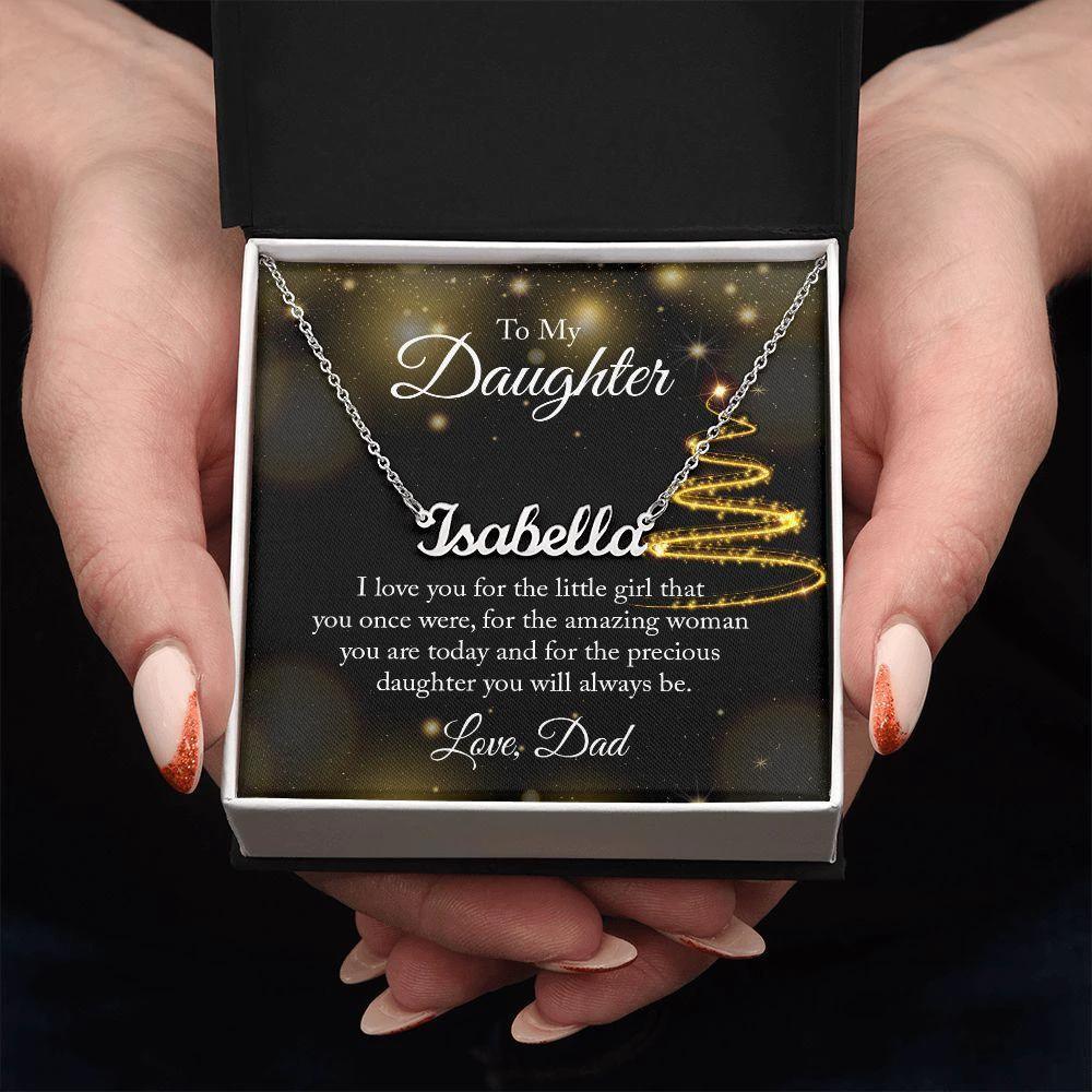 Gift for Daughter Love Dad Personalized Name Necklace