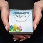 Happy Easter Personalized Name Necklace