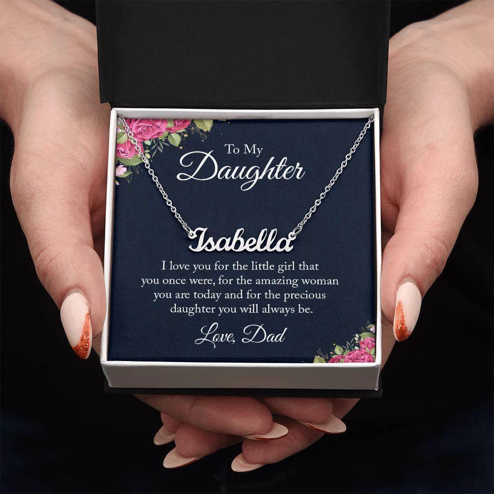 Gift for Daughter From Dad Personalized Name Necklace