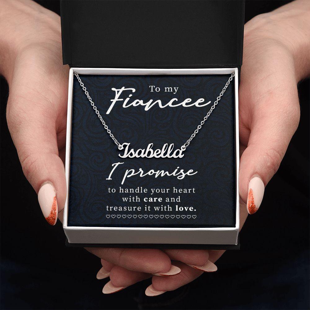 To My Fiancée Personalized Name Necklace - Mallard Moon Gift Shop