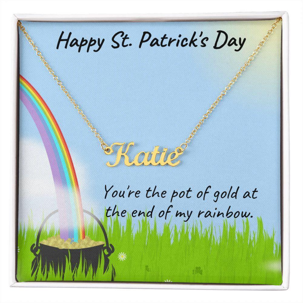 Gift for St. Patrick's Day Personalized Name Necklace