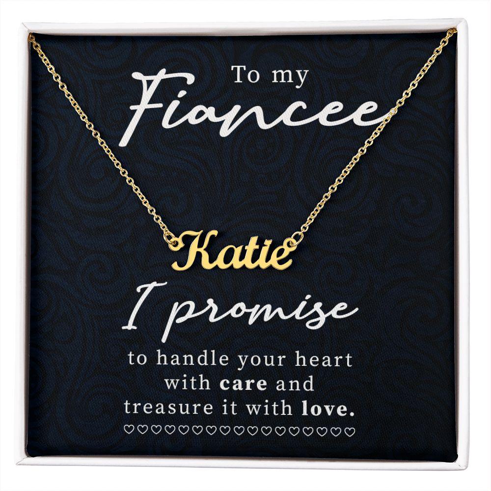To My Fiancée Personalized Name Necklace - Mallard Moon Gift Shop