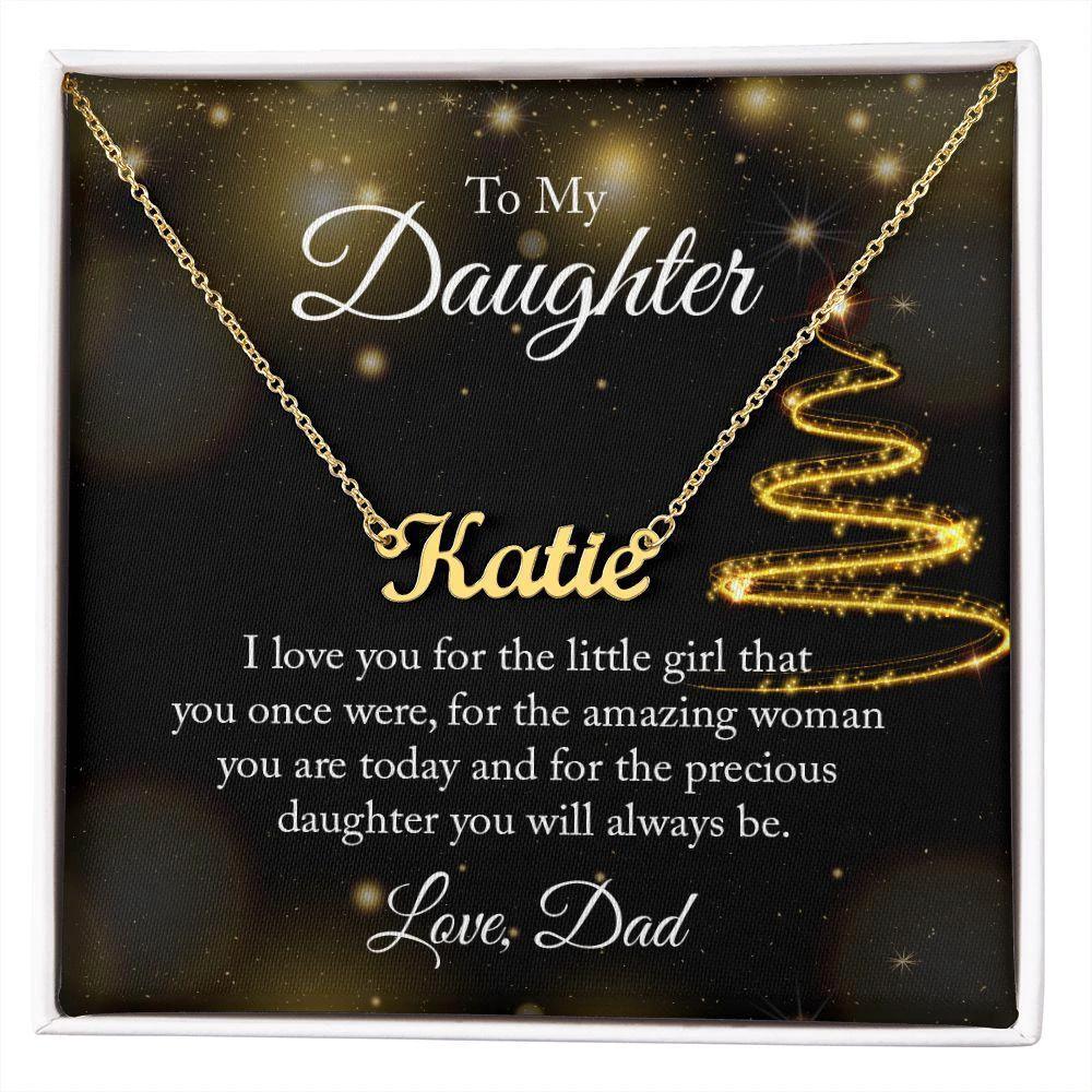 Gift for Daughter Love Dad Personalized Name Necklace