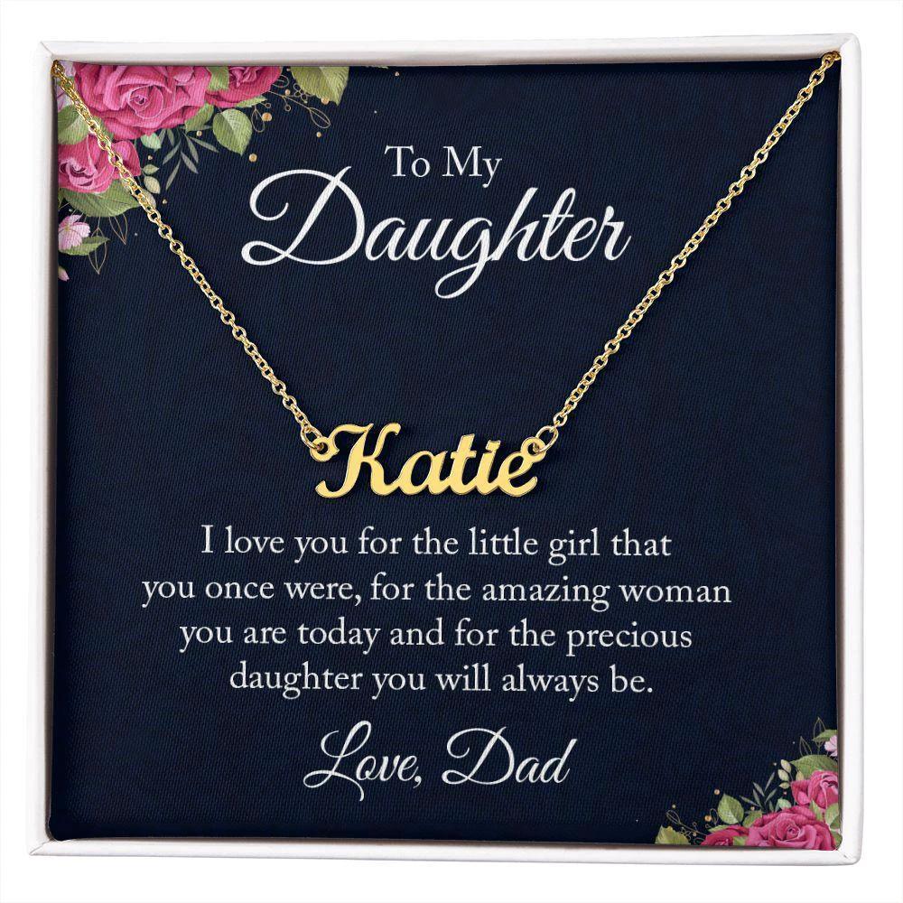 Gift for Daughter From Dad Personalized Name Necklace