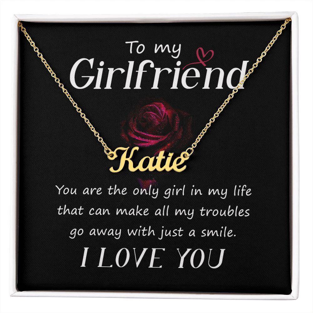 To My Girlfriend- Just a Smile - Personalized Name Necklace