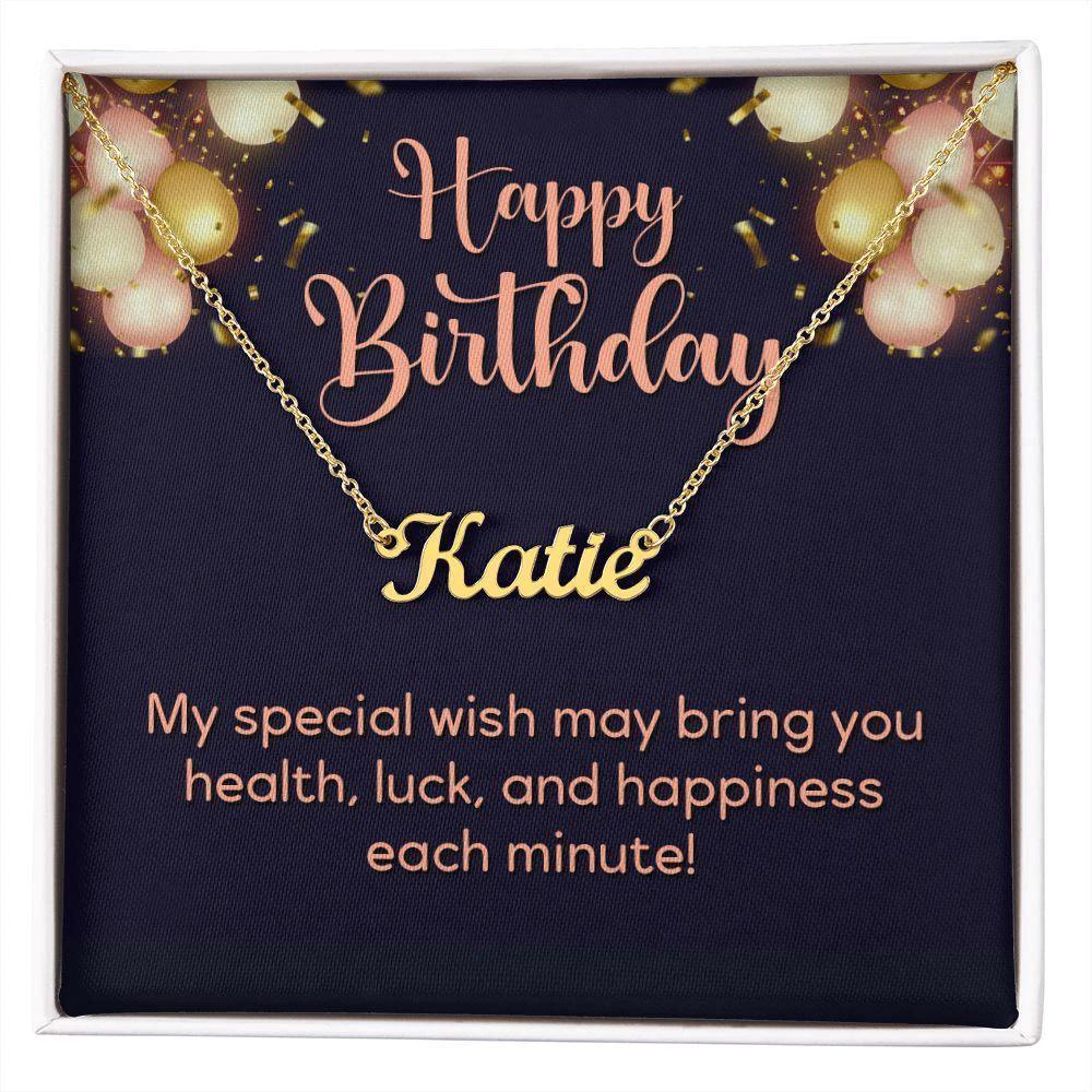 Happy Birthday Personalized Name Necklace