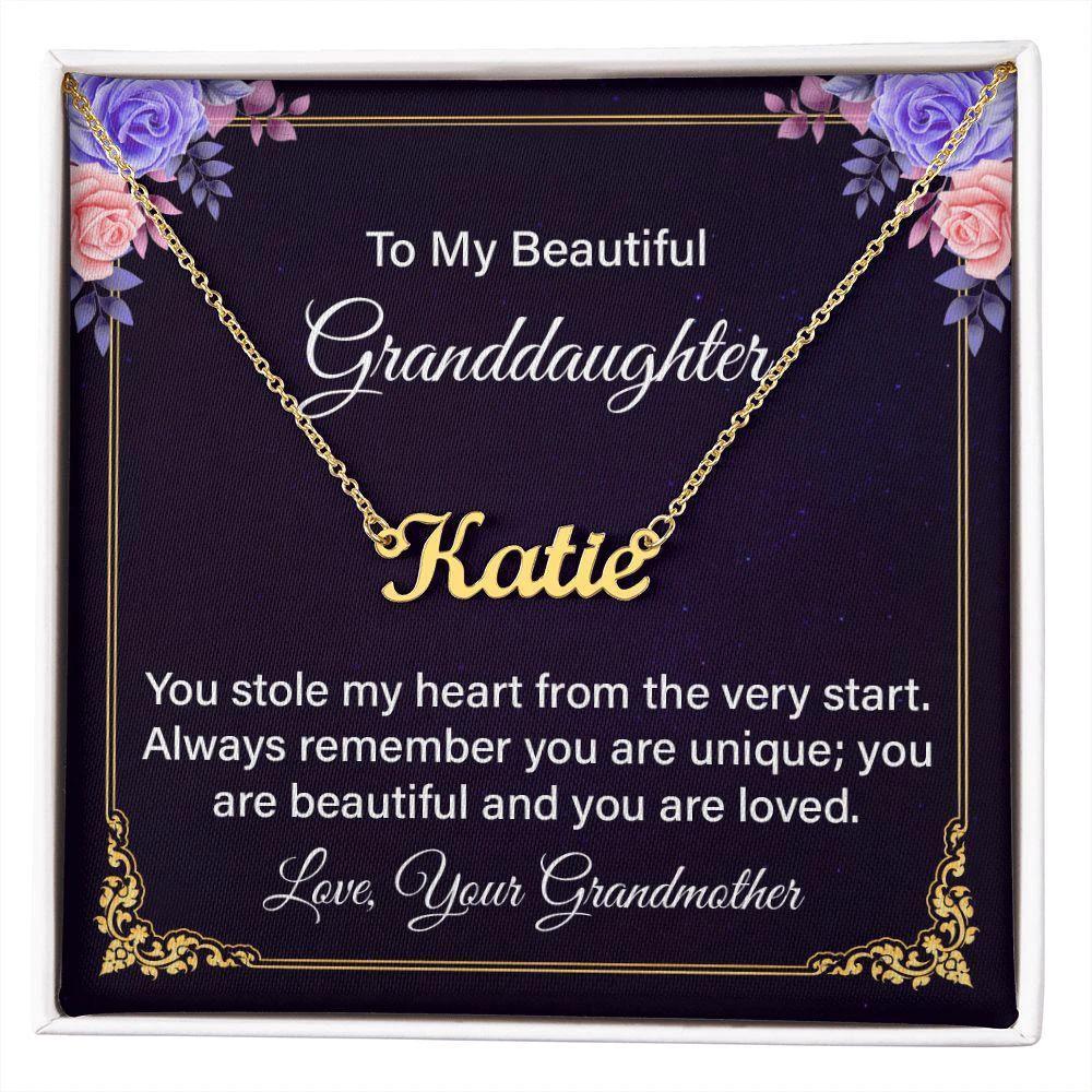 To My Beautiful Granddaughter Personalized Name Necklace