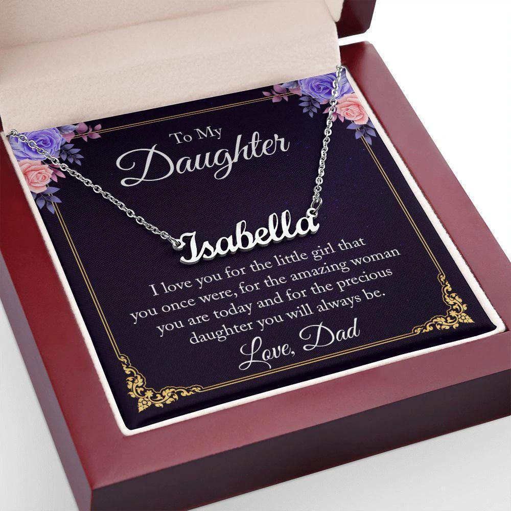 To My Daughter - I Love You, Dad - Personalized Name Necklace