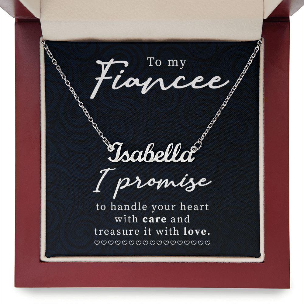To My Fiancée Personalized Name Necklace - Mallard Moon Gift Shop