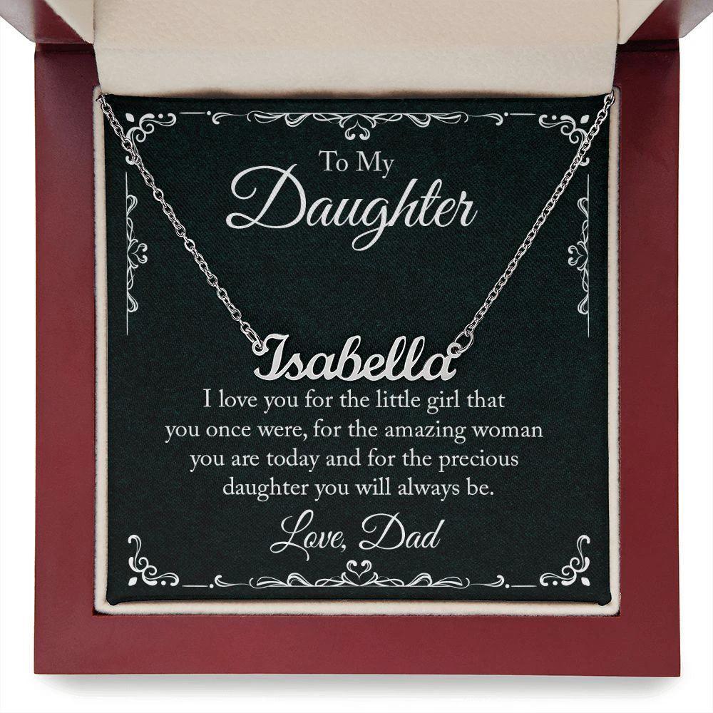 Gift for Daughter from Dad Personalized Name Necklace