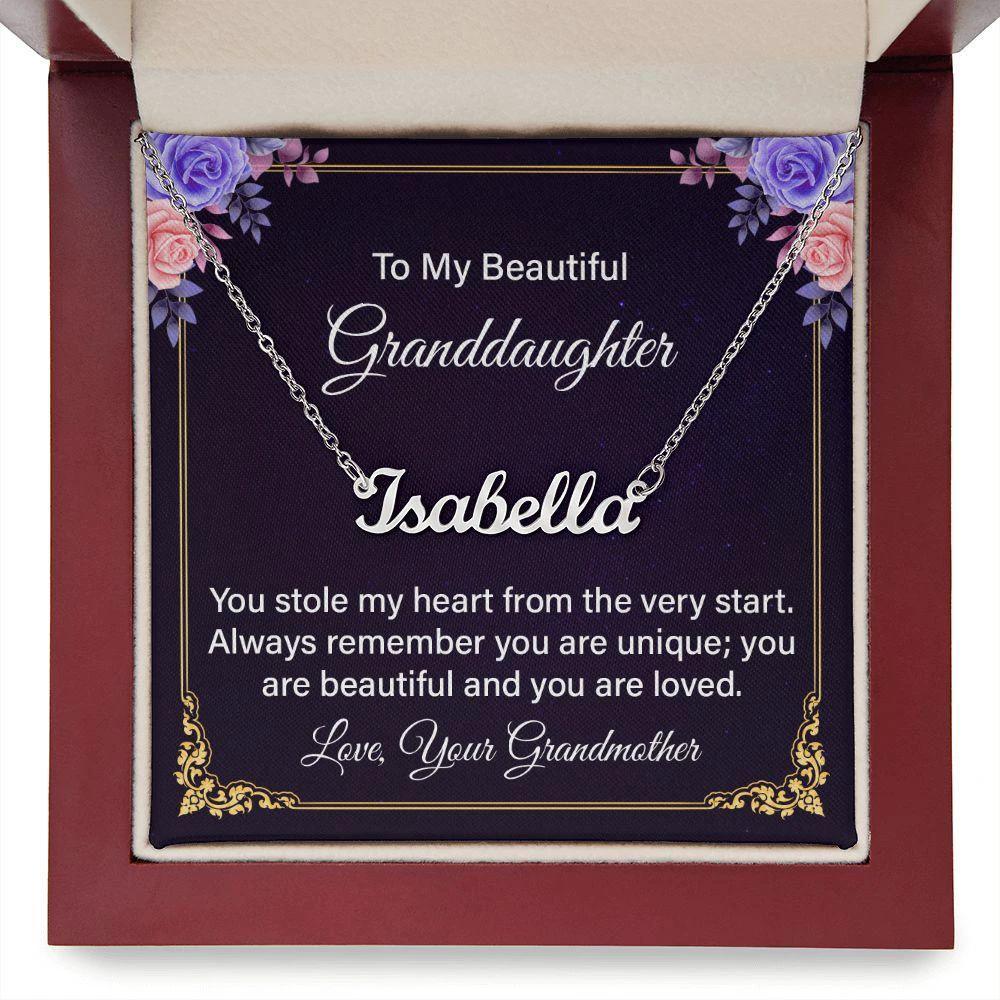 To My Beautiful Granddaughter Personalized Name Necklace