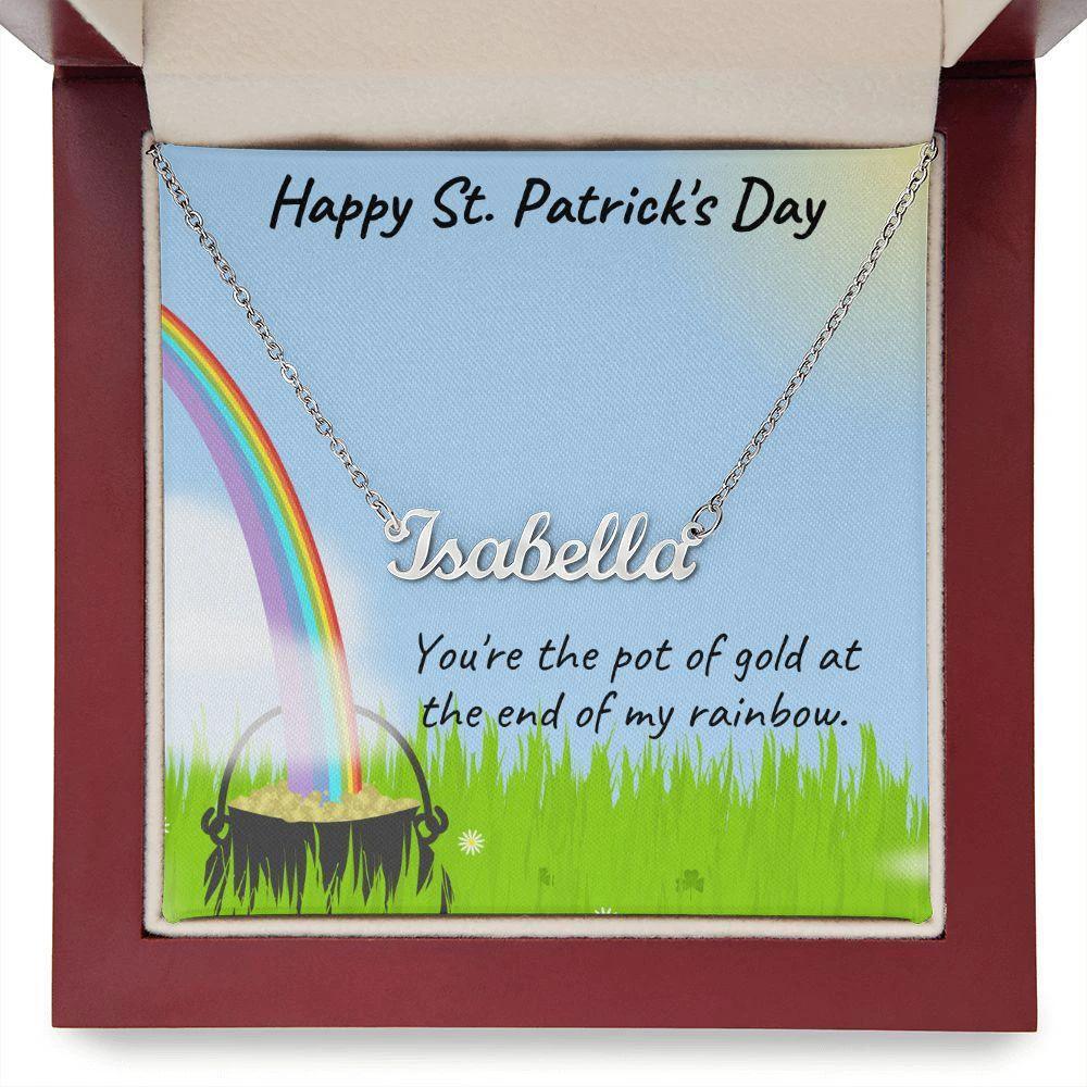 Gift for St. Patrick's Day Personalized Name Necklace